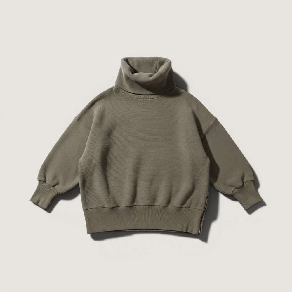 Varley Milton Sweat Olive Green Womens XS Excellent Cowl Neck Side Zip Pullover